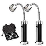 Vegena Parrilla Luz, 2 Piezas LED Parrilla Luz Magnética Barbacoa Lámpara Barbacoa Juego de Herramientas Ultra Brillante 360 Grados Ajustable Barbacoa Exterior Accesorios para Camping Fiesta Negro
